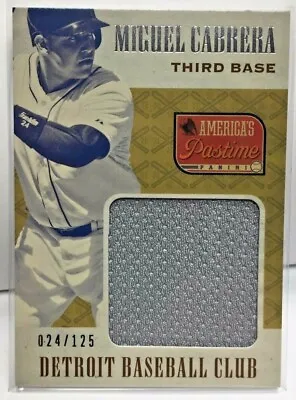 Miguel Cabrera 2013 Panini Americas Pastime Jumbo Swatches GU Jersey #'d 24/125 • $55.99