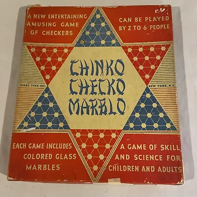 Vintage Chinko Checko Marblo Carboard Chinese Checkers Game Board No Marbles • $6