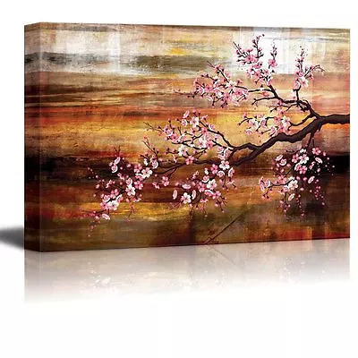 Abstract Canvas Art - Cherry Blossom - Giclee Print Modern Wall Decor - 16x24 • $32.99