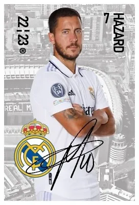 EDEN HAZARD - REAL MADRID PORTRAIT 22-23 - 6x4 Signed Autograph PHOTO Print • £2.39