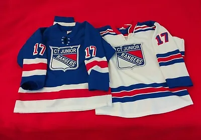 🔥Lot Of 2 (Youth) Vintage New York Rangers  Stitched #17 Jersey Size L/G 💥 • $75