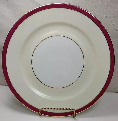 Victoria 1930s Czechoslovakia Bone China Maroon Gold Cream Salad Side Plate VTG • $3.24