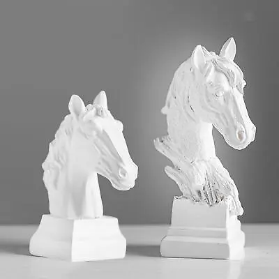 Horse Head Statue Decoration Resin Animal Figurine Craft Sculpture For Desk Bar • £14.80