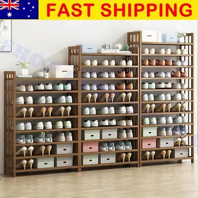 $139 • Buy Multi-Tier Tower Bamboo Wooden Shoe Rack Corner Shelf Stand Storage Organizer