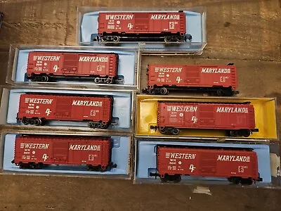 Lot Of 7 41' Western Maryland Box Cars Atlas AHM Rapido Couplers • $34.99