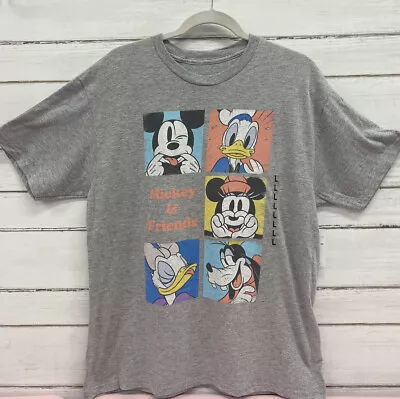 Disney Fab Five Tee Shirt Mickey Minnie Donald Daisy Goofy Squares Womens Size L • $10