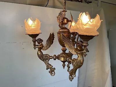 Vintage Chandelier Mythical Winged Mermaids  • £295