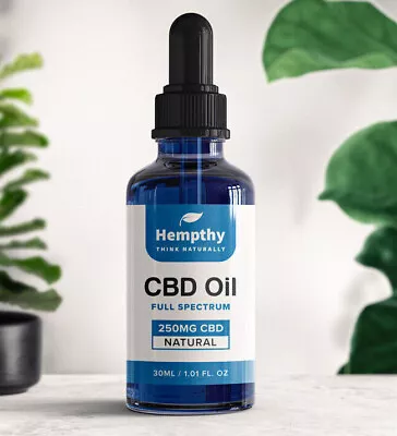 Hempthy CBD Oil Drops 250 / 500 /1000 / 2000 / 4000mg - Natural Flavour - 30ml • £9.99