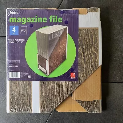 Vintage Magazine File Holders 4 Pack Letter Size Woodgrain Design #13254 ~NEW • $18.99