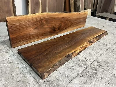 2 Pack Live Edge Walnut Wood Slabs / Walnut Shelves / Kiln Dried Shelf Material • $51