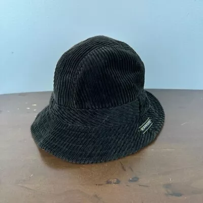 Vintage 90s Kangol Black Corduroy Blanford Bucket Hat Cap Size Medium • $20