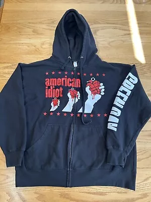 Green Day American Idiot Hoodie Sweatshirt XL Black Full Zip Jacket  • $49.95