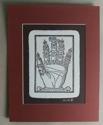 Marque De Martin Woodcut Illustration Print Hand With Rings • $1000