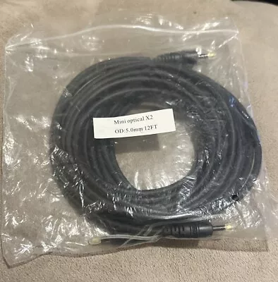 Mini Toslink To Mini Toslink Mini Optical Cable 5mm OD 12ft  * 2-pcs * NEW • $19.50