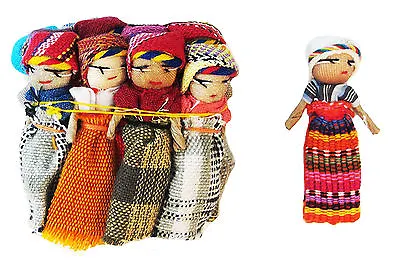 12x Large Guatemalan Worry Dolls - 2  Trouble Doll - Mayan Hand Made - Bulk NEW! • $8.79