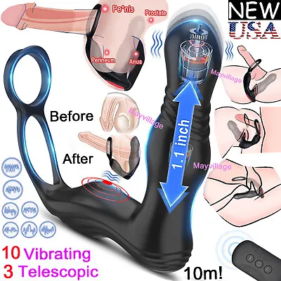 Male Prostate Massager Vibrator Thrusting Anal Butt Plug Dildo Sex Toys For Men • $22.69