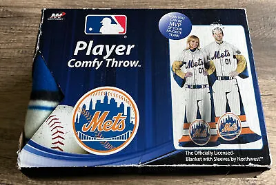 NEW MLB New York Mets Player Comfy Fleece Throw Oversized Blanket W/Sleeves NIB • $30