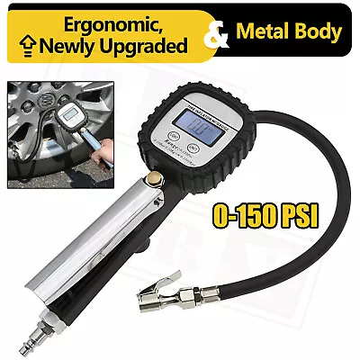 Digital Tire Inflator With Pressure Gauge 150 PSI Air Chuck For Truck/Car/Bike • $19.59