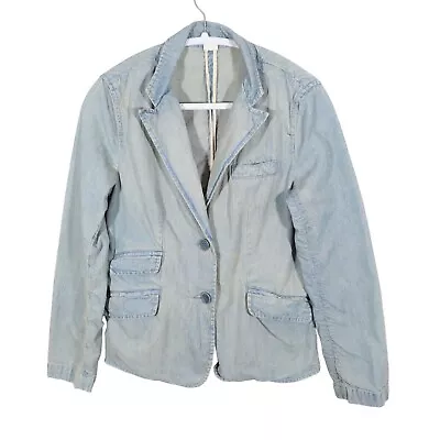 Vintage J Crew Light Wash Denim Jean Hacking Jacket Blazer Size S • $29.99