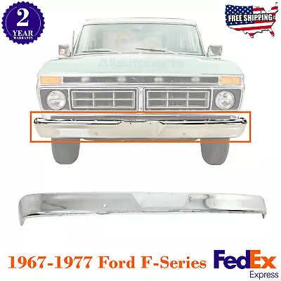 Front Bumper Chrome Steel For 1967-1977 Ford F-100 F-250 F-350 • $293.78