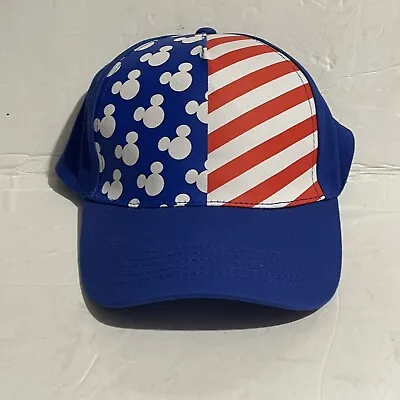 Disney Mickey Mouse American Flag Stars Stripes Blue Cap Mickey One Size Hat NEW • $15.99