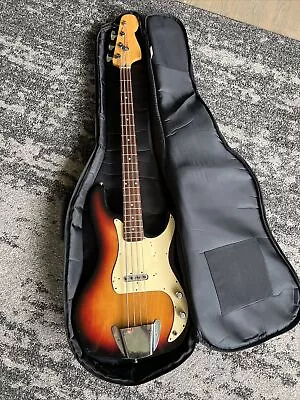 Electric Bass Guitar Jazz Bass 3 Tone Sunburst Made In Japan W/ Road Runne Case! • $249.99