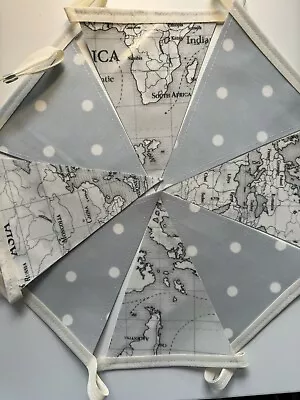 Handmade Oilcloth Bunting - Garden/Home Maps - 2 Meters Double Sided • £16.50