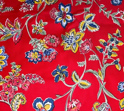 By 1/2 Yd Vintage Forget Me Not Cherry Blossom Red Floral By Hamil Cotton Fabric • $3.69