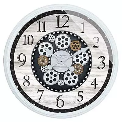 23 Inch Large Wall Clock With Moving Gears Steampunk Wall Clocks 23inch White • $114.42