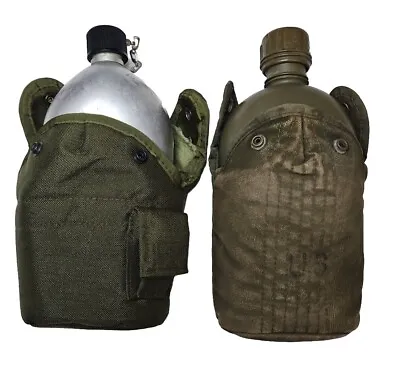 Vintage US Military Plastic And Metal Reproduction Canteen With Cover Pouch • $65