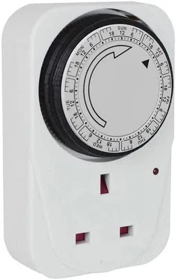 £9.57 • Buy 24 Hour Mechanical Timer Switch PRO Power Plug With 2 Gang Additional Socket No