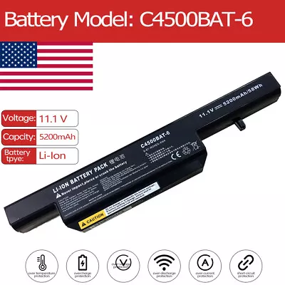 C4500BAT-6 Battery For Hasee VNB142Kennex 6140Sager NP5160ViewSonic VNB142 • $25.95