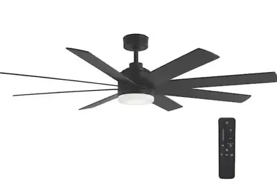 Celene 62 In. Led Indoor/Outdoor Matte Black Ceiling Fan With Light And Remote C • $175