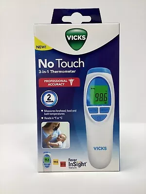 VICKS No-Touch 3 In 1 VNT200US Thermometer Measures Forehead NEW • $9.97