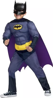 Superhero Batman Costume Has One Piece Jumpsuit With Padded Muscles A Maskcape • $22.50