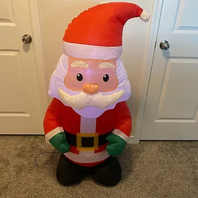 Holiday Time Airblown Inflatable 4 Ft Light-Up Santa Yard Christmas Decorations • $35.95