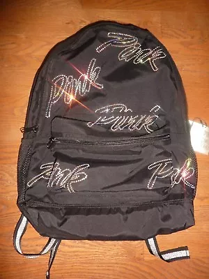 Victorias Secret Pink Bling Rhinestone 2018 Campus Backpack Zip Book Laptop Nwt • $89.99