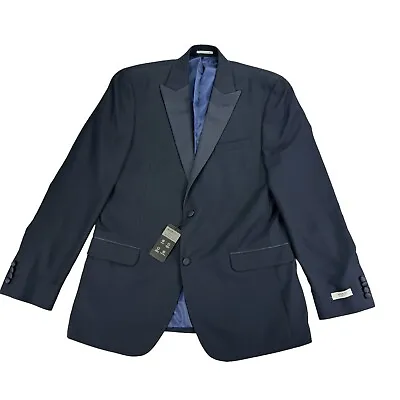 Alfani Mens Slim Fit Tuxedo Jacket Blazer Navy Blue 42L • $59.97