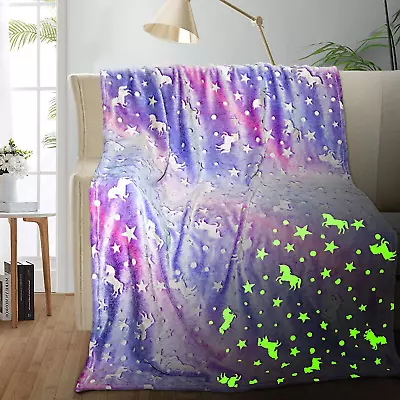 Unicorn Glow In The Dark Blanket Unicorn Blanket Girls/Kids Kids Blankets Girl • $35.96