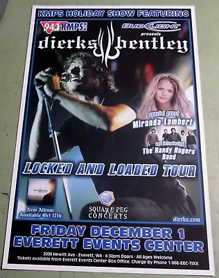 Dierks Bentley Poster 2006 Org Concert W/ Miranda Lambert + Randy Rogers Band • $14.99