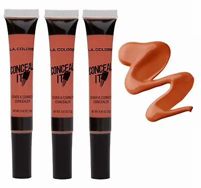 3 Pack L.A. Colors- Conceal It Cover & Correct Concealer - Orange - 0.42 Oz • $9.85