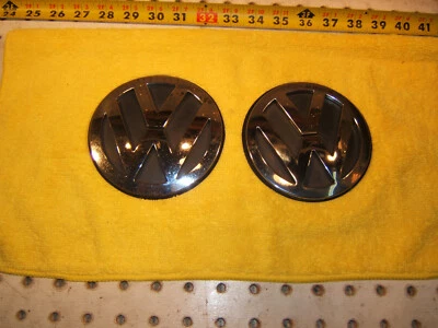 $72 • Buy Volkswagen 2006 Beetle Front Hood Rear Deck PLASTIC CHROME Genuine 2 Logos Only