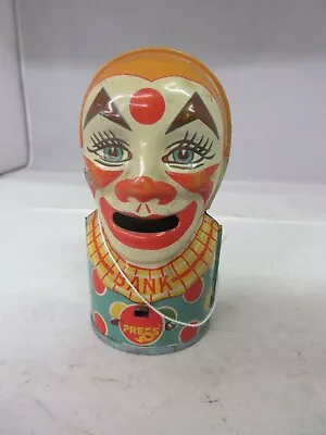 Vintage Tin J Chein Clown Mechanical Savings Bank  256-g • $65