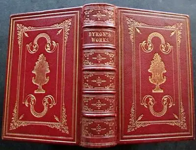 £245 • Buy 1855 The POETICAL WORKS Of LORD BYRON Copyright Edition FULL RED LEATHER BINDING