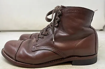 Wolverine 1000 Mile Made In USA Brown Leather Plain Toe Ankle Boots Mens 8.5 • $160