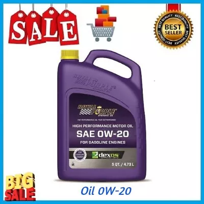 Royal Purple High Performance Motor Oil 0W-20 Premium Synthetic Motor Oil 5 Qt • $29.73