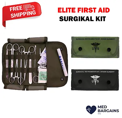 Elite First Aid Surgical Kit + REFILL With Military Molle Compatible Pouch • $14.95