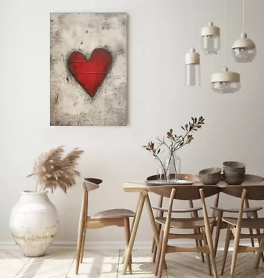 Red Heart Love Giver Wall Art Print Framed Canvas Picture Decor Living Room • £18.99