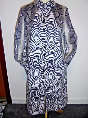 Jayley Grey/ Black Zebra/ Snakeskin Print Coat- Faux Suede- Size 14 • £60