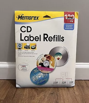 Memorex CD Label Refills 120 Pack White Matte 3-in-1 Function Inkjet Laser • $13.03